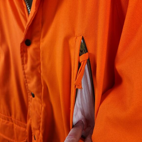 Raewiks Mens Chore Coat SZ LG Orange Hooded Insulated Water Proof Vintage - Picture 8 of 16
